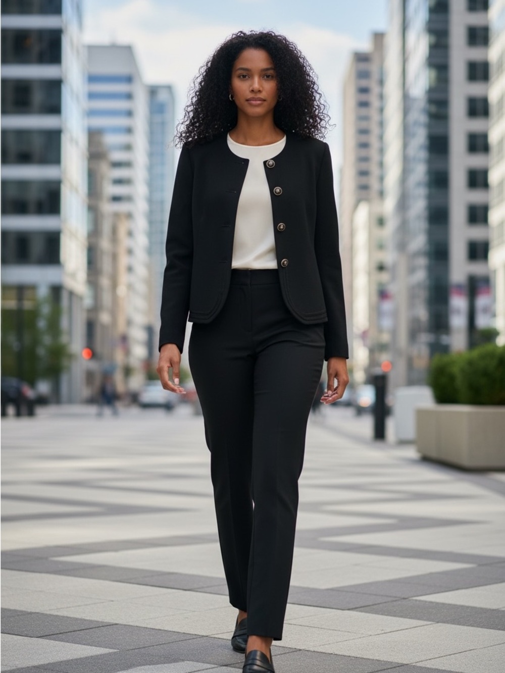 Jo Hardin Black Button-Up Suit
Jacket Size 6 - Classic Professional Look
